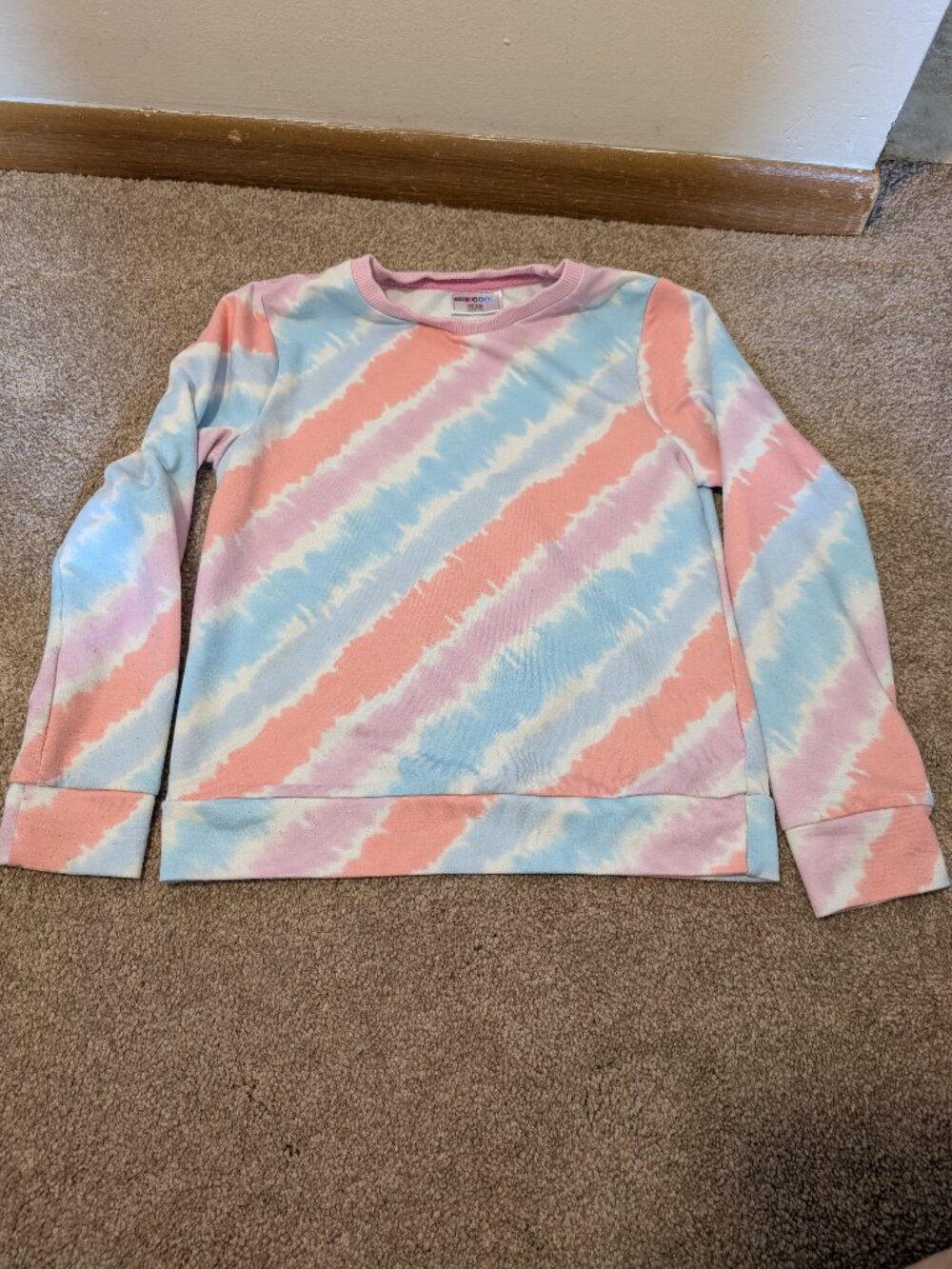 Multi colored long sleeve shirt size xsmall 5/6 pink Orange blue